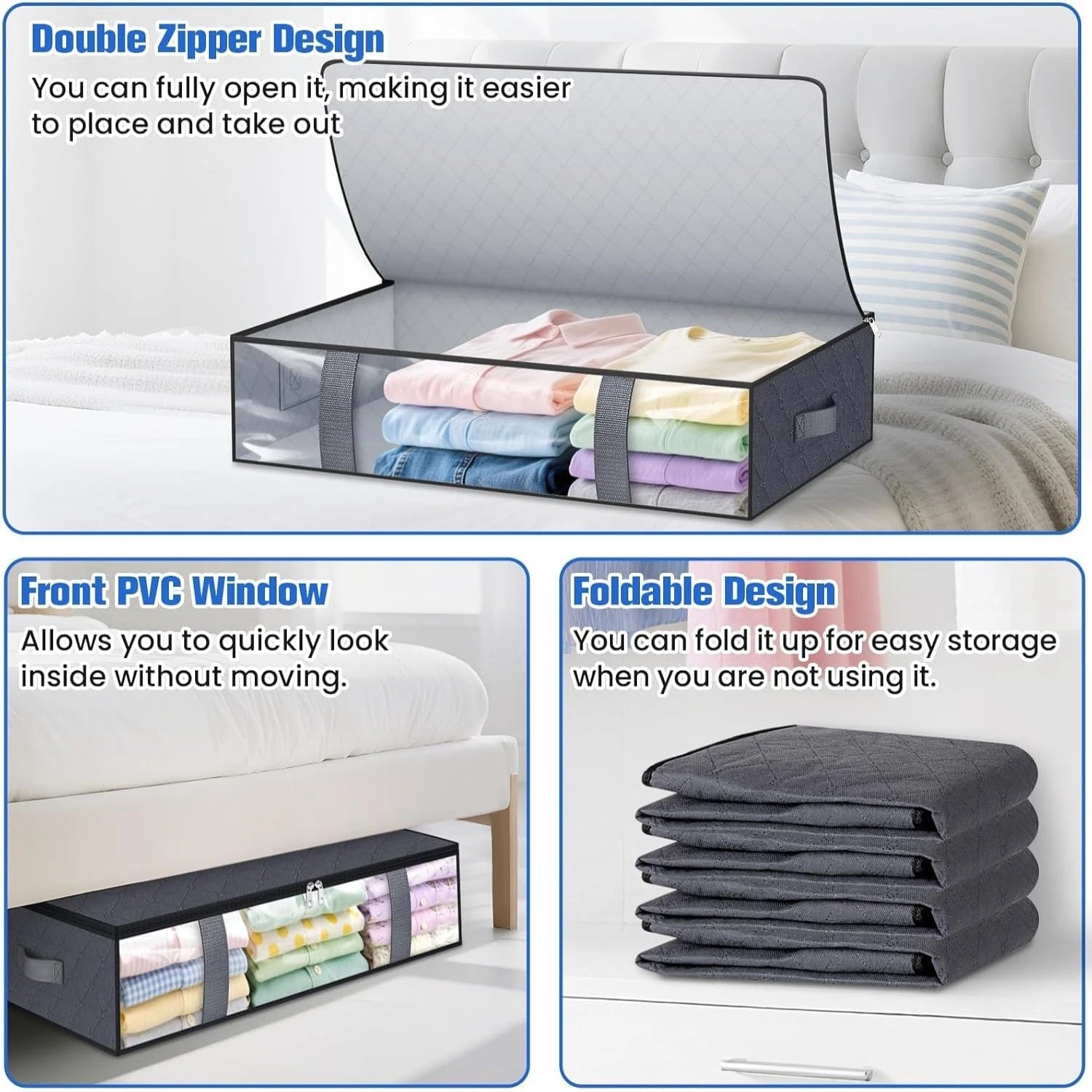 4‑Pack Under Bed Storage Containers