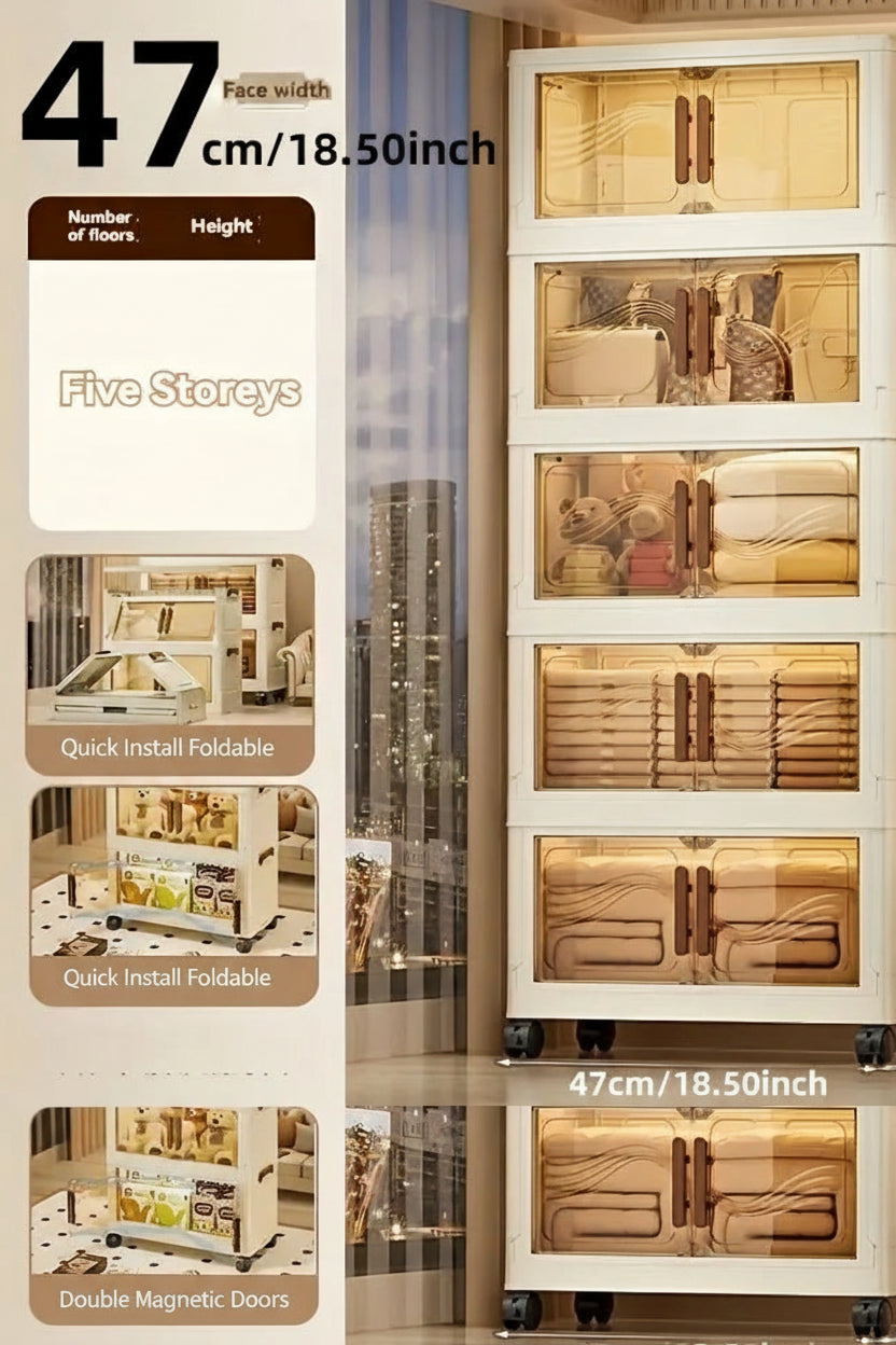 Foldable Storage Box With Clear Door – Spacious, Durable Home Organizer