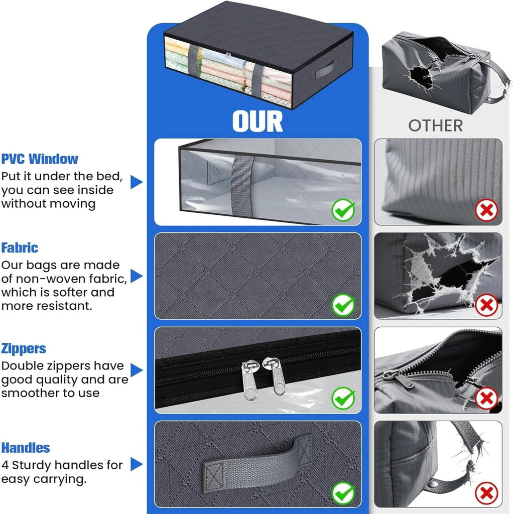 4‑Pack Under Bed Storage Containers