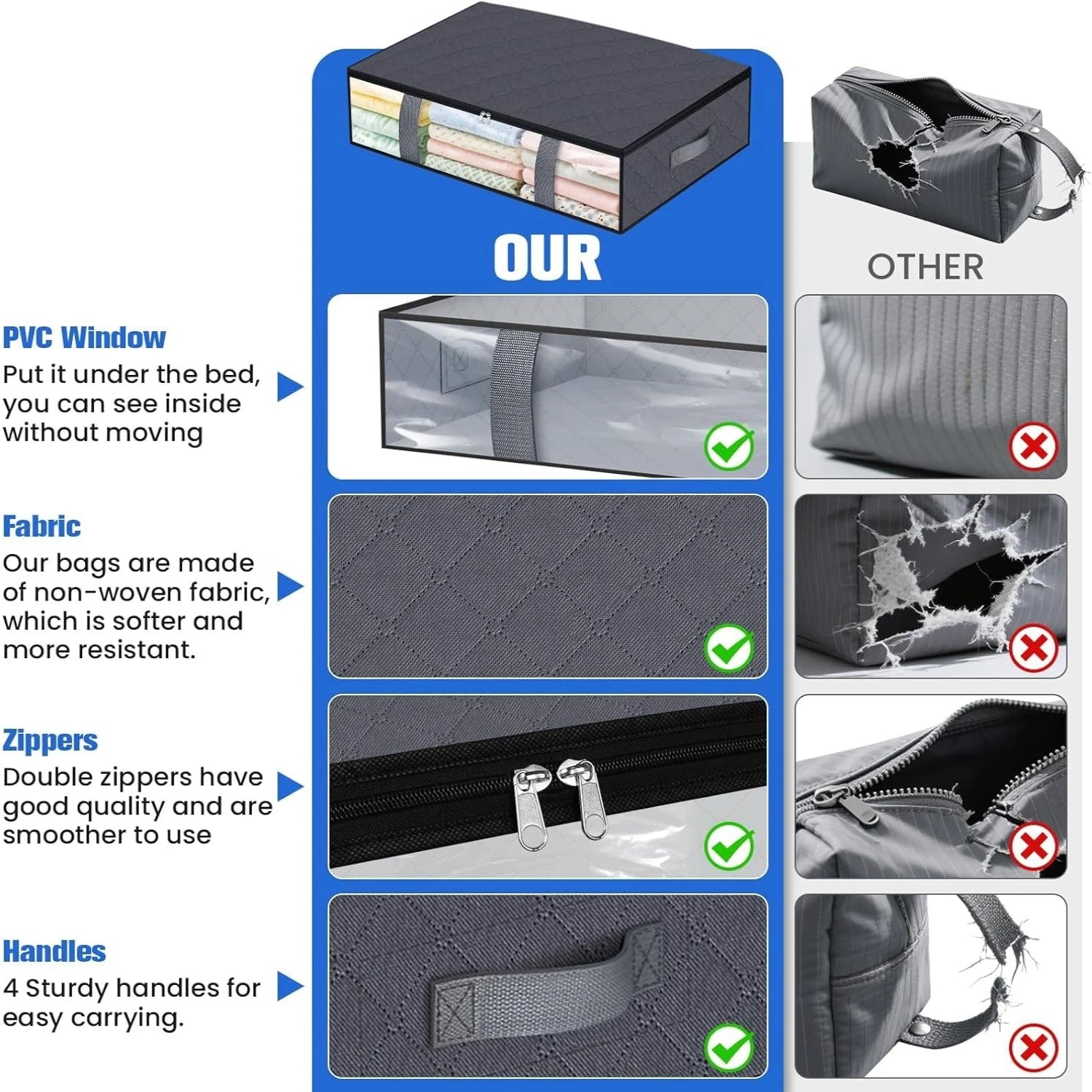4‑Pack Under Bed Storage Containers