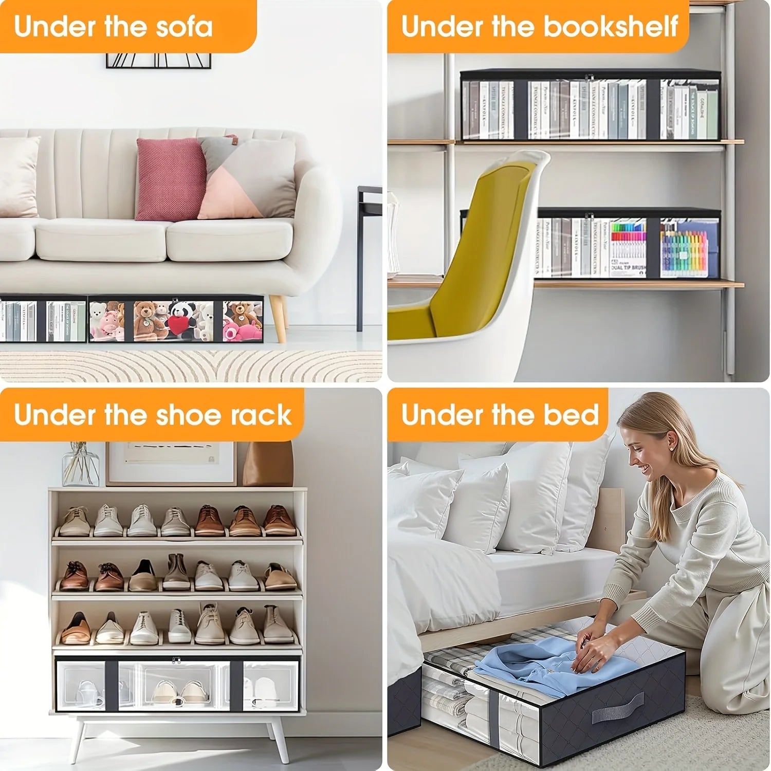 4‑Pack Under Bed Storage Containers