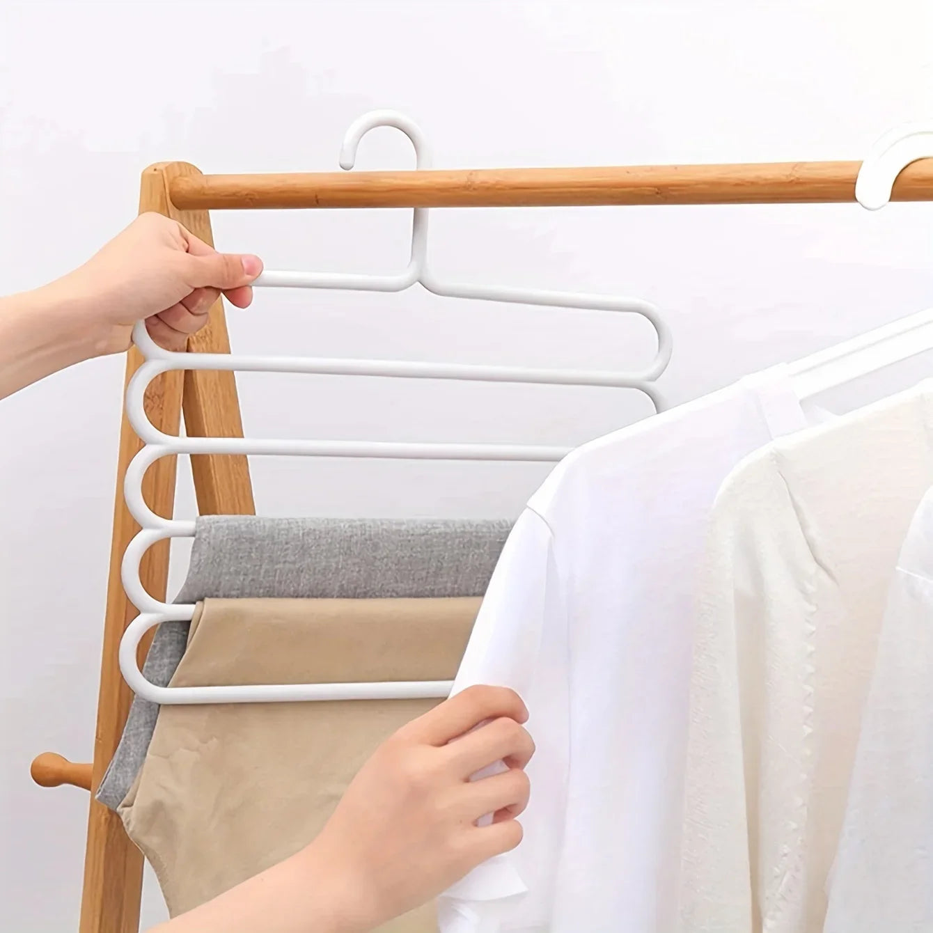 4-Pack Space-Saving Pants Rack