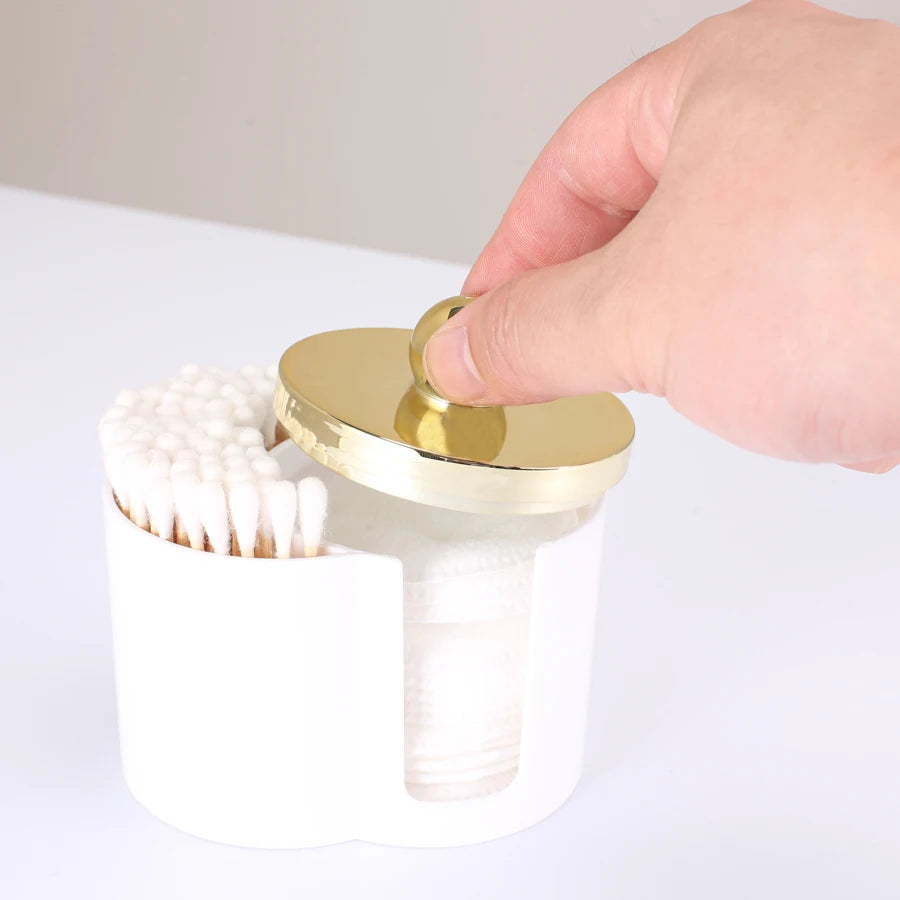 Clear Bathroom Storage Container – Q-Tip & Makeup Accessories Organizer