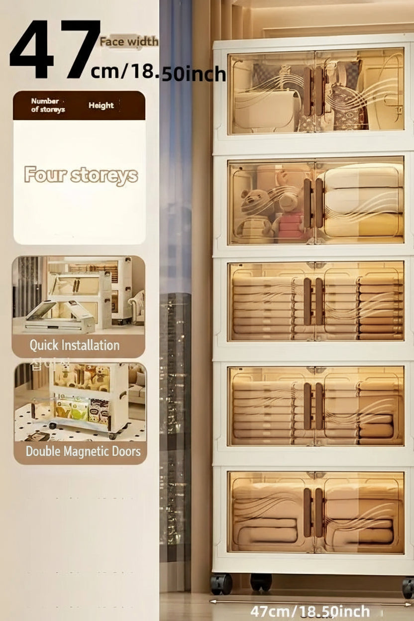 Foldable Storage Box With Clear Door – Spacious, Durable Home Organizer