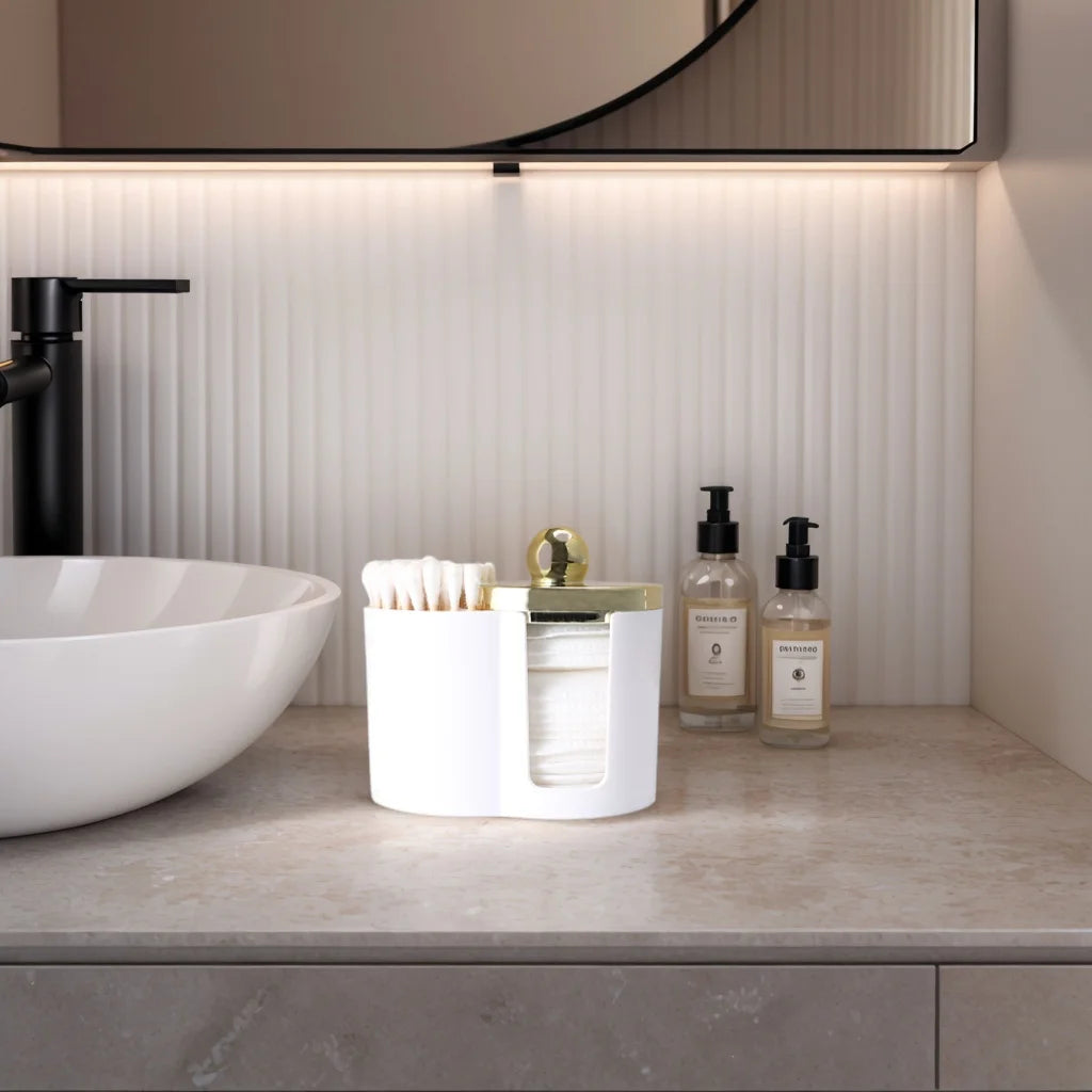 Clear Bathroom Storage Container – Q-Tip & Makeup Accessories Organizer