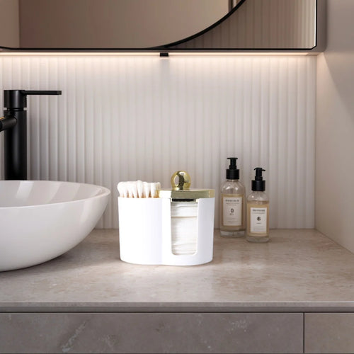 Clear Bathroom Storage Container – Q-Tip & Makeup Accessories Organizer